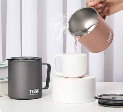 แก้วสแตนเลส,แก้วสแตนเลสพร้อมฝาปิด,แก้วกาแฟ,400ml