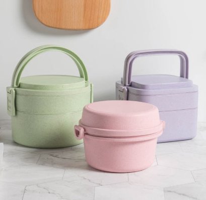 กล่องข้าว,กล่องใส่ข้าวฟางข้าวสาลี,กล่องข้าวรักษ์โลก