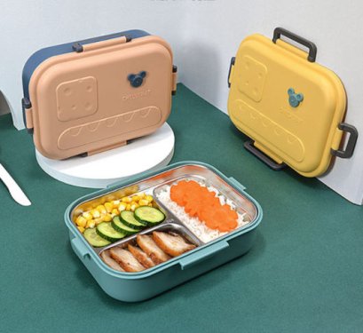 กล่องข้าว,กล่องข้าวสแตนเลส,สกรีนโลโก้,3ช่อง