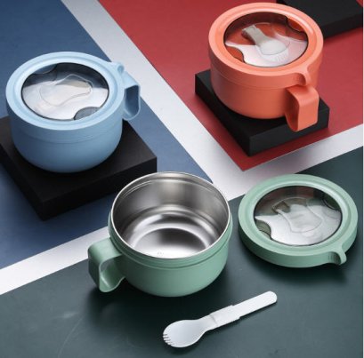 ถ้วยสแตนเลส,ชามสแตนเลส,พร้อมฝาปิด,สกรีนโลโก้