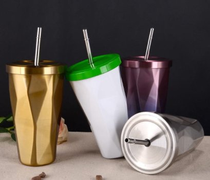 แก้วน้ำสแตนเลส,แก้วน้ำสแตนเลสพร้อมหลอด,สินค้าพรีเมียม