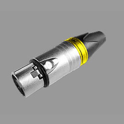 คอนเนคเตอร์แจ๊ค XLR ตัวเมีย 3 ขา ท้ายยาง สำหรับเข้าสาย (สีเหลือง) LIDGE YM-001C (Yellow)