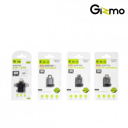 Gizmo แปลงหัวชาร์จ OTG Adapter to usb to Type-c,forios,Microให้เลือก ที่แปลงหัวชาร์จ 3 in 1 (GA-015,GA-016,GA-017,GA-018)