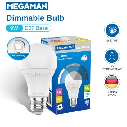 หลอด LED BULB 9W E27  ( Dim step สามารถปรับระดับความสว่างได้ถึง 3  ระดับ)