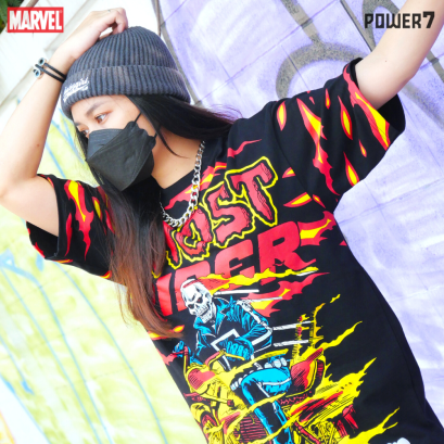 [OVP] มาร์เวล โกสต์ ไรเดอร์ เสื้อยืดลิขสิทธิ์ ทรงโอเวอร์ไซส์ คอกลม แขนสั้น (2021-513)