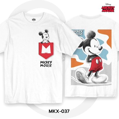 Mickey Mouse เสื้อยืดลิขสิทธิ์ คอกลม แขนสั้น (MKX-037)