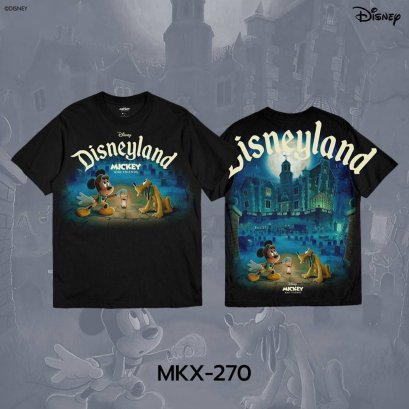 Power 7 Shop เสื้อยืดการ์ตูน มิกกี้เมาส์ "Disneyland" ลิขสิทธ์แท้ DISNEY(MKX-270)