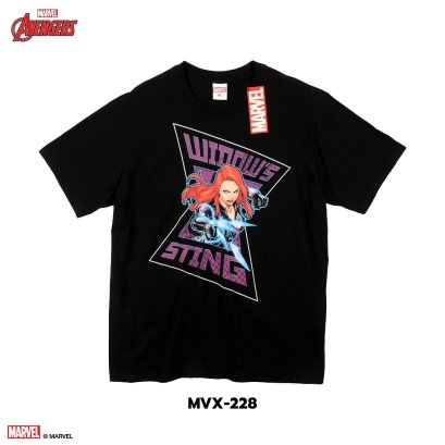 มาร์เวล แบล็ค วิโดว์ เสื้อยืดลิขสิทธิ์แท้ คอกลม แขนสั้น (MVX-228)