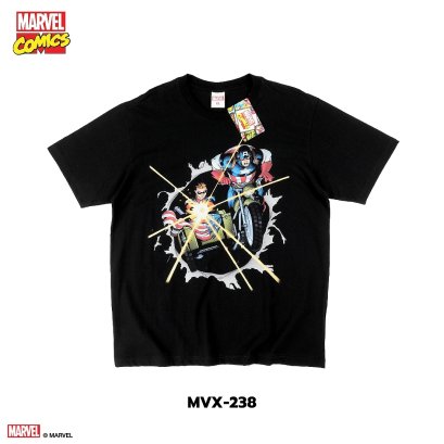 มาร์เวล กัปตันอเมริกา เสื้อยืดลิขสิทธิ์แท้ คอกลม แขนสั้น (MVX-238)