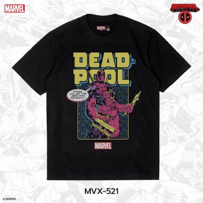 Power 7 Shop เสื้อยืดการ์ตูน Deadpool ลิขสิทธ์แท้ MARVEL COMICS  T-SHIRTS (MVX-521)