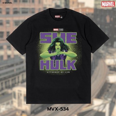 Power 7 Shop เสื้อยืดการ์ตูน She-Hulk ลิขสิทธ์แท้ MARVEL COMICS  T-SHIRTS (MVX-534)
