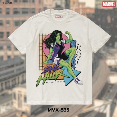 Power 7 Shop เสื้อยืดการ์ตูน She-Hulk ลิขสิทธ์แท้ MARVEL COMICS  T-SHIRTS (MVX-535)