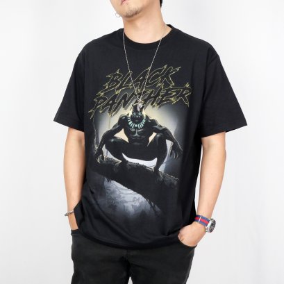 มาร์เวล แบลคแพนเธอร์ เสื้อยืดลิขสิทธิ์แท้ คอกลม แขนสั้น (MX-008)