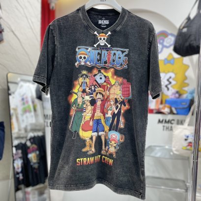 Power 7 Shop เสื้อยืดการ์ตูน ลาย วันพีช ลิขสิทธ์แท้ One Piece One Piece Vintage Style (KOPW-001-ผ้าฟอก)
