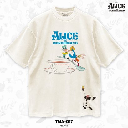Power 7 Shop เสื้อยืดการ์ตูน ลาย "ALICE" งานวินเทจฟอกเฟด (TMA-017)