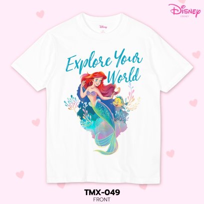 Power 7 Shop เสื้อยืดการ์ตูน The Little Mermaid ลิขสิทธ์แท้  DISNEY (TMX-049)