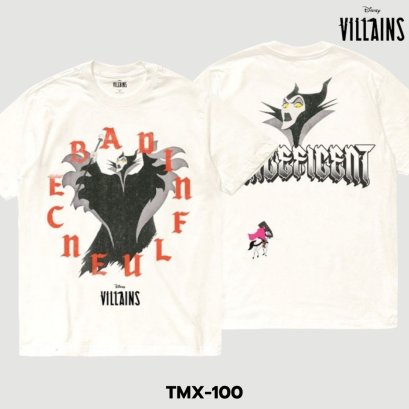 Power 7 Shop เสื้อยืดการ์ตูน ลาย &quot; Maleficent&quot; คอลเลคชั่น &quot;Disney Villains&quot; ลิขสิทธิ์แท้ DISNEY (TMX-100-สีครีม)
