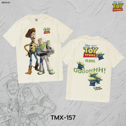 Power 7 Shop เสื้อยืดการ์ตูน Toy Story ลิขสิทธิ์แท้ DISNEY (TMX-157-สีครีม)