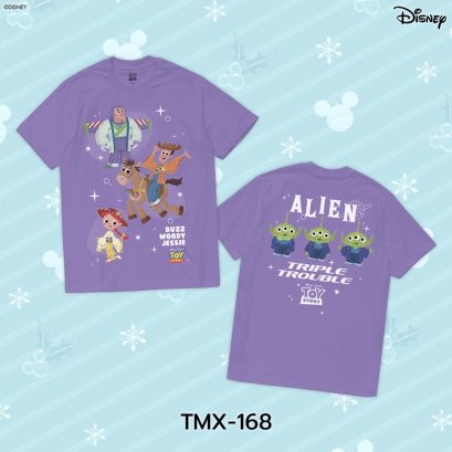 Power 7 Shop เสื้อยืดการ์ตูน &quot;TOY STORY&quot;  ลิขสิทธ์แท้ DISNEY (TMX-168-สีม่วง)