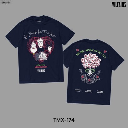 Power 7 Shop เสื้อยืดการ์ตูน "Villains" ลิขสิทธิ์แท้ DISNEY (TMX-174-สีกรม)