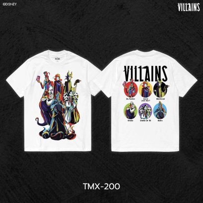 Power 7 Shop เสื้อยืดการ์ตูน ลาย "Disney Villains" ลิขสิทธิ์แท้ DISNEY (TMX-200)