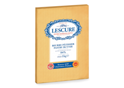 Lescure® AOP Unsalted 1kg butter Sheet 84% fat - เนยจืดทำครัวซองค์