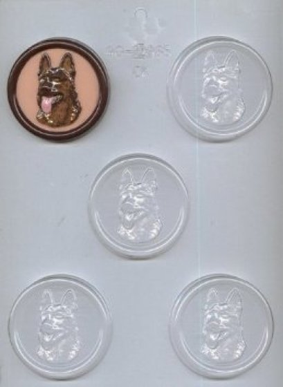 GERMAN SHEPHERD HEAD CHOC MOLD (CK 90-12985)