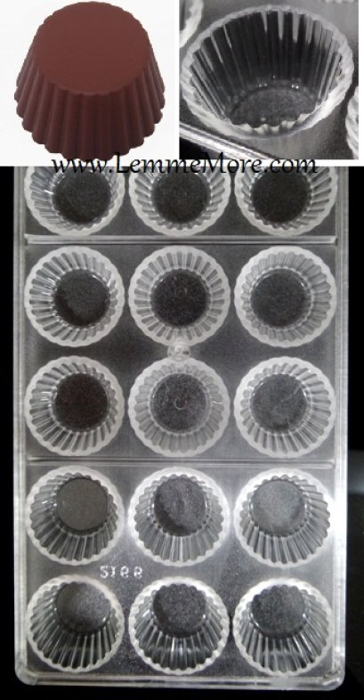 พิมพ์ช็อคโกแลต Polycarbonate รูปถ้วยจีบ (2166)