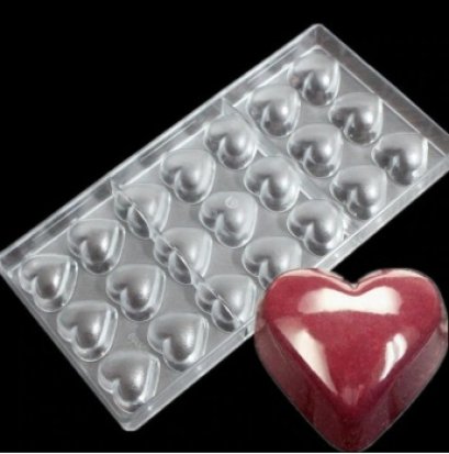 พิมพ์ช็อคโกแลต Polycarbonate   รูปหัวใจ (2089)