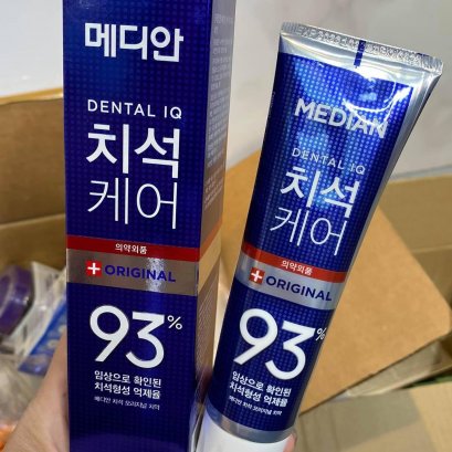 Median Dental IQ Tartar Care Toothpaste 93% #Original Plaque Care (สีน้ำเงิน)