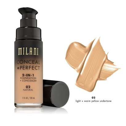 Milani CONCEAL + PERFECT 2-IN-1 FOUNDATION #02 Natural