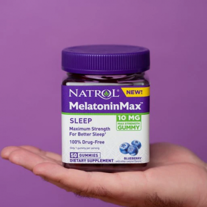 NATROL Melatonin Max Single 10mg Gummies #Blueberry (50 เม็ด)