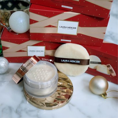 Laura Mercier Set To Perfect Translucent Loose Setting Powder & Puff Set Limited Edition (ฝาทอง)