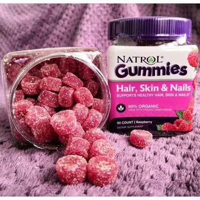 NATROL GUMMIES HAIR SKIN & NAILS RASPBERRY (90 เม็ด)