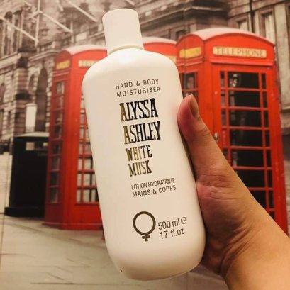 Alyssa Ashley White Musk Hand and Body Moisturiser Lotion 500ml (ฝาขาว)