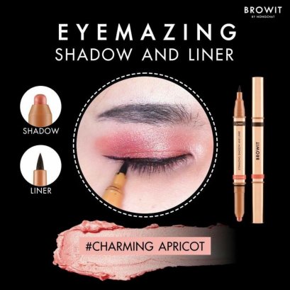 BROWIT By Nongchat Eyemazing Shadow And Liner 2in1 #Charming Apricot