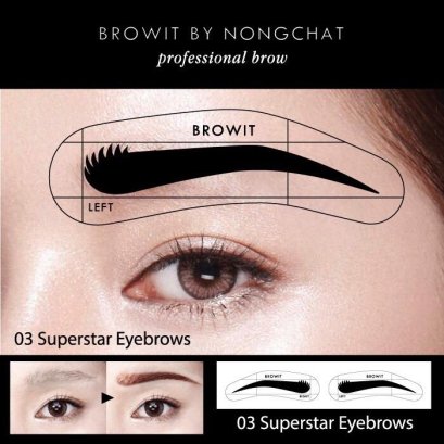 Browit By Nongchat Easy Drawing Brow Sticker 12Pairs #03 Superstar Eyebrow