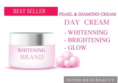 Double White cream with Pearl Diamond
