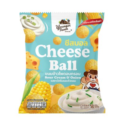 Cheese Ball Corn Snack Sour Cream & Onion 50g