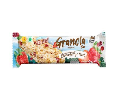 Granola Bar Strawberry&Fruit กราโนล่าบาร์ รสสตรอเบอร์รี่ และผลไม้ 26 กรัม