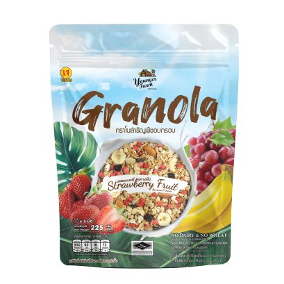 GRANOLA  STRAWBERRY AND FRUIT รสสตรอเบอร์รี่และผลไม้ 225 g