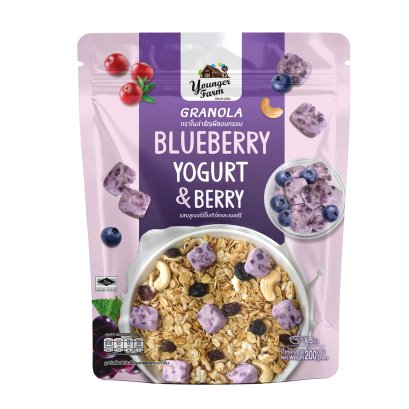 GRANOLA  BLUEBERRY YOGURT &BERRY กราโนล่า รสบลูเบอร์รี่ โยเกิรต์ และเบอร์รี่ 200 กรัม