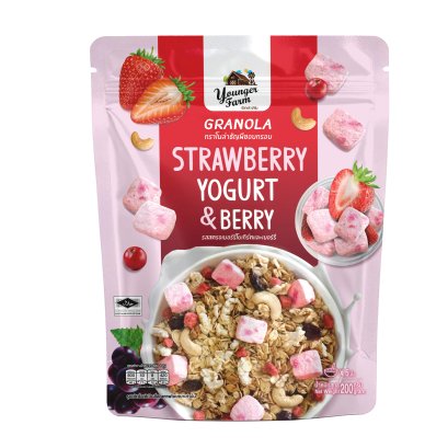 GRANOLA  STRWBERRY YOGURT &BERRY กราโนล่า รสสตรอเบอร์รี่ โยเกิรต์ และเบอร์รี่ 200 กรัม