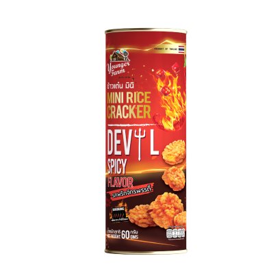 Mini Rice Crackers Devil Spicy แบบกระป๋อง