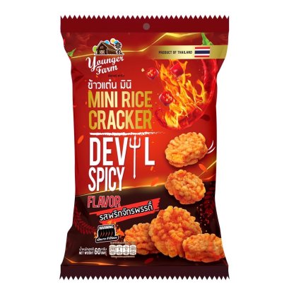 Mini Rice Cracker Devil Spicy flavor 60 g  ข้าวแต๋น มินิ รสพริกจักรพรรดิ์ 60 กรัม