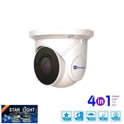 HA-924D202ST กล้องวงจรปิดไฮวิว 2 ล้านพิกเซล ใช้งานภายใน บันทึกภาพสีแม้แสงน้อย (Hiview Dome Starlight Camera 2 MP 4 in 1)