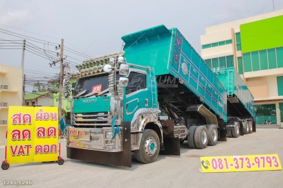 สิบล้อดั้มพ์ ISUZU FXZ 360 แรง ปี 2565 + หางดั้มพ์ สามเพลา อู่สหะกิจ ปี 2565 (1245 1246)