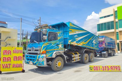 สิบล้อดั้มพ์ HINO FM2P 380 แรง ปี 2565 +หางดั้มพ์ สามเพลา อู่ส.สมบัติ ปี 2565