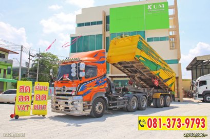 สิบล้อหัวลาก HINO VICTOR 500 344 แรงม้า ปี 66 + หางเซมิดั้มพ์ สองเพลา ปี 66