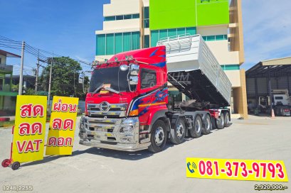 สิบล้อหัวลาก HINO VICTOR 500 344 แรงม้า ปี 66+หางเซมิดั้มพ์ สองเพลา อู่เดอะซัน ปี 65